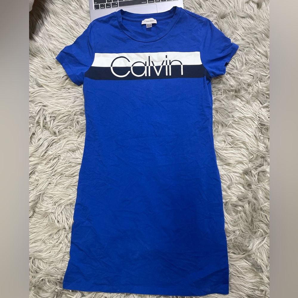 CALVIN KLEIN blue t-shirt dress